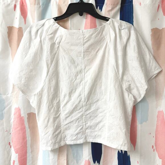 Madewell White McCoy Darted V-Neck Top in Floral Size 10 - Picture 11 of 16